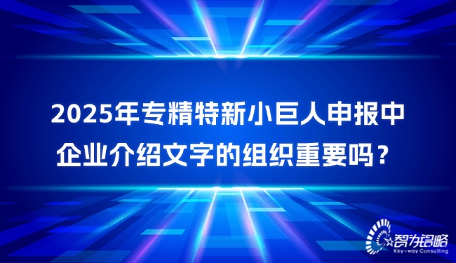 2025年專精特新小巨人申報中企業(yè)介紹文字的組織重要嗎？.jpg
